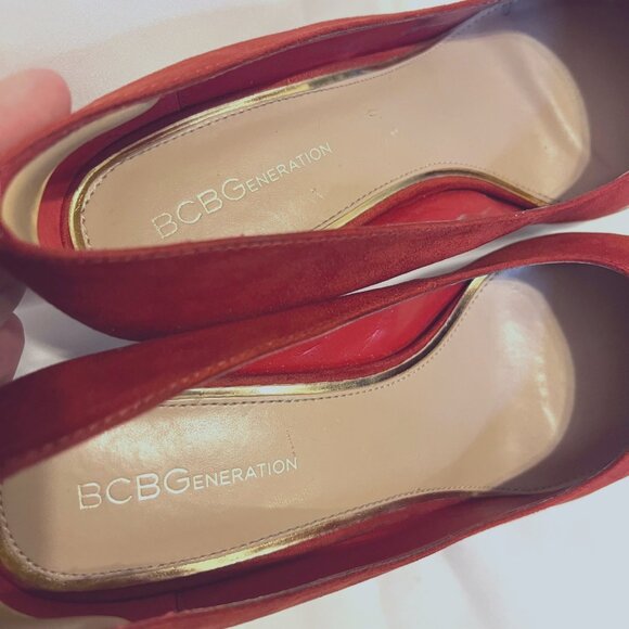 BCB Generation Harleigh Burnt Orange/Gold Trim 4" Stilettos -Pointy Toe-8 1/2 B - Picture 15 of 16